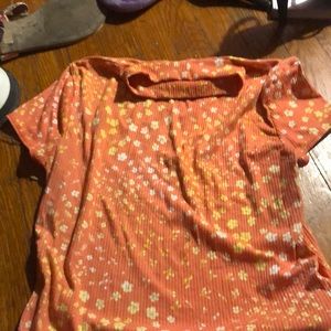 Floral pinkish orange shirt